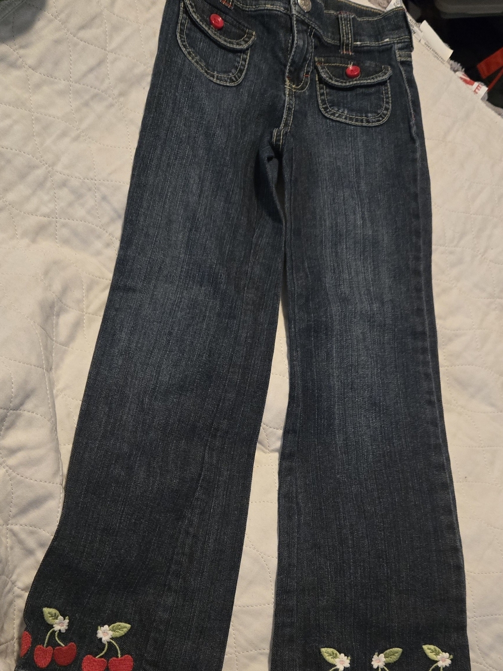 GYMBOREE girls Size 7 Slim Cherry print Jeans